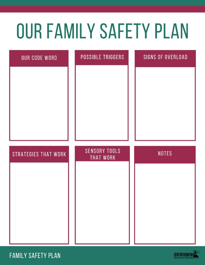 Printable Safety Plan Template For Students